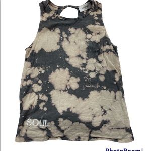 SoulCycle Black and Cream Splatter Tank Top